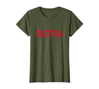 Oficial Queens of The Stone Age QOTSA Logo Rock Band Retro Camiseta, Mujer, Verde Oliva, 3XL