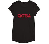 Oficial Queens of The Stone Age QOTSA Logo Rock Band Retro Camiseta, Niñas, Negro, L