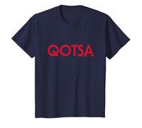 Oficial Queens of The Stone Age QOTSA Logo Rock Band Retro Camiseta, Niños, Azul Marino, 3 años