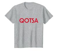 Oficial Queens of The Stone Age QOTSA Logo Rock Band Retro Camiseta, Niños, Gris Jaspeado, 3 años
