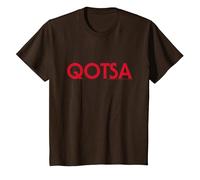 Oficial Queens of The Stone Age QOTSA Logo Rock Band Retro Camiseta, Niños, Marrón, 3 años