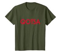 Oficial Queens of The Stone Age QOTSA Logo Rock Band Retro Camiseta, Niños, Verde Oliva, 3 años