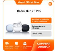 Oficial | Redmi Buds 5 Pro, Sonido de alta resolución certificado con controladores duales coaxiales y LDAC, Sonido envolvente integrado con dos nuevos modos para un sonido realista, Anulación de Mora
