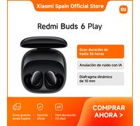 Oficial | Redmi Buds 6 Play, Gran duración de hasta 36 horas, Diafragma dinámico de 10 mm, Anulación de ruido con IA Blanco