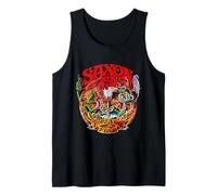 Oficial Saxon Forever Free Heavy Metal Band Retro Vintage Camiseta sin Mangas