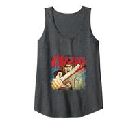 Oficial Saxon Heavy Metal Vintage Álbum Cover Banda Camiseta sin Mangas, Mujer, Jaspeado Oscuro, XXL