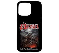 Oficial Saxon Hell Fire Heavy Metal Band Vintage Retro Carcasa para iPhone 15 Pro MAX