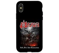 Oficial Saxon Hell Fire Heavy Metal Band Vintage Retro Carcasa para iPhone X/XS