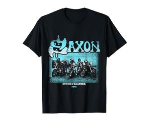 Oficial Saxon Never Surrender Heavy Metal Banda Camiseta