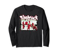 Oficial Slipknot Monos Rojos Logo Heavy Metal Band Manga Larga, Unisex para Adultos, Negro, S