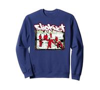 Oficial Slipknot Monos Rojos Logo Heavy Metal Band Sudadera, Unisex para Adultos, Azul Marino, XL