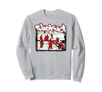 Oficial Slipknot Monos Rojos Logo Heavy Metal Band Sudadera, Unisex para Adultos, Gris Jaspeado, XL