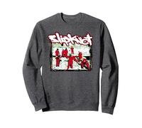 Oficial Slipknot Monos Rojos Logo Heavy Metal Band Sudadera, Unisex para Adultos, Jaspeado Oscuro, M