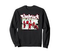 Oficial Slipknot Monos Rojos Logo Heavy Metal Band Sudadera, Unisex para Adultos, Negro, L