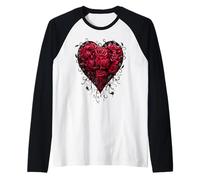 Oficial Spiral Bleeding Heart Gothic Fantasy Camiseta Manga Raglan