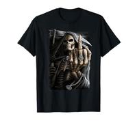 Oficial Spiral Bone Finger Skeleton Gothic Fantasy Camiseta