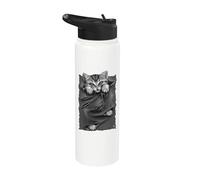 Oficial Spiral Bright Eyes Kitten Gothic Fantasy Stainless Steel Insulated Water Bottle