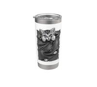 Oficial Spiral Bright Eyes Kitten Gothic Fantasy Vaso térmico de acero inoxidable de doble pared