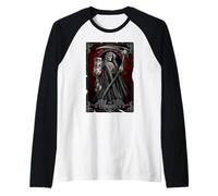 Oficial Spiral Death Tarot Card Gothic Fantasy Camiseta Manga Raglan