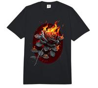 Oficial Spiral Flaming Rose Gothic Fantasy Comfort Colors Adult Heavyweight T-Shirt