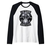 Oficial Spiral Nine Lives Motorcycle Rider Gothic Fantasy Camiseta Manga Raglan