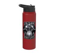 Oficial Spiral Nine Lives Motorcycle Rider Gothic Fantasy Stainless Steel Insulated Water Bottle