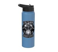 Oficial Spiral Nine Lives Motorcycle Rider Gothic Fantasy Stainless Steel Insulated Water Bottle