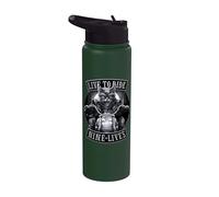 Oficial Spiral Nine Lives Motorcycle Rider Gothic Fantasy Stainless Steel Insulated Water Bottle