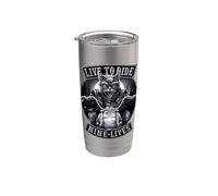 Oficial Spiral Nine Lives Motorcycle Rider Gothic Fantasy Vaso térmico de acero inoxidable de doble pared