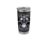 Oficial Spiral Nine Lives Motorcycle Rider Gothic Fantasy Vaso térmico de acero inoxidable de doble pared