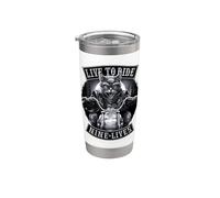 Oficial Spiral Nine Lives Motorcycle Rider Gothic Fantasy Vaso térmico de acero inoxidable de doble pared