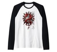 Oficial Spiral Oriental Dragon Gothic Fantasy Camiseta Manga Raglan