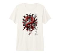 Oficial Spiral Oriental Dragon Gothic Fantasy Camiseta Premium