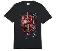 Oficial Spiral Oriental Dragon Gothic Fantasy Comfort Colors Adult Heavyweight T-Shirt