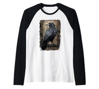 Oficial Spiral Raven Wise Gothic Fantasy Camiseta Manga Raglan