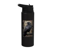Oficial Spiral Raven Wise Gothic Fantasy Stainless Steel Insulated Water Bottle