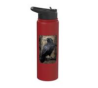 Oficial Spiral Raven Wise Gothic Fantasy Stainless Steel Insulated Water Bottle