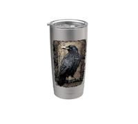 Oficial Spiral Raven Wise Gothic Fantasy Vaso térmico de acero inoxidable de doble pared