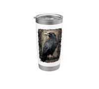 Oficial Spiral Raven Wise Gothic Fantasy Vaso térmico de acero inoxidable de doble pared