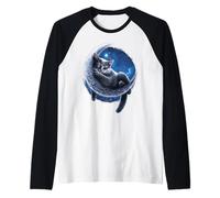 Oficial Spiral Velvet Moon Cat Gothic Fantasy Camiseta Manga Raglan