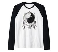 Oficial Spiral Wolf Chi Yin Yang Gothic Fantasy Camiseta Manga Raglan