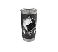 Oficial Spiral Wolf Chi Yin Yang Gothic Fantasy Vaso térmico de acero inoxidable de doble pared