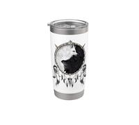 Oficial Spiral Wolf Chi Yin Yang Gothic Fantasy Vaso térmico de acero inoxidable de doble pared