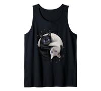 Oficial Spiral Yin Yang Cats Gothic Fantasy Camiseta sin Mangas
