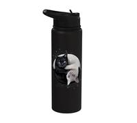 Oficial Spiral Yin Yang Cats Gothic Fantasy Stainless Steel Insulated Water Bottle