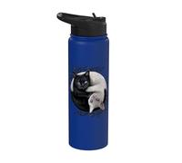Oficial Spiral Yin Yang Cats Gothic Fantasy Stainless Steel Insulated Water Bottle