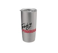 Oficial Teddy Pendergrass Signature Red on Black Vaso térmico de acero inoxidable de doble pared