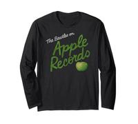 Oficial The Beatles Apple Records Logo Banda Rock Pop Manga Larga