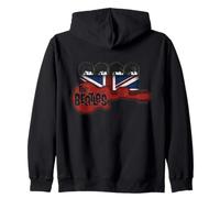 Oficial The Beatles Guitarra Bandera UK Rock Pop Música Sudadera con Capucha