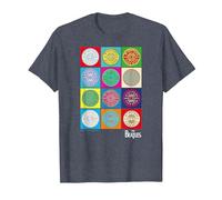 Oficial The Beatles SGT Peppers Pop Retro Band Clásico Camiseta, Hombre, Azul Jaspeado, L